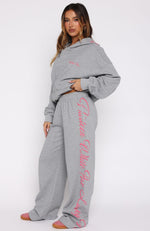 Lucky Thirteen Shaya Wide Leg Sweatpants Dark Grey Marle