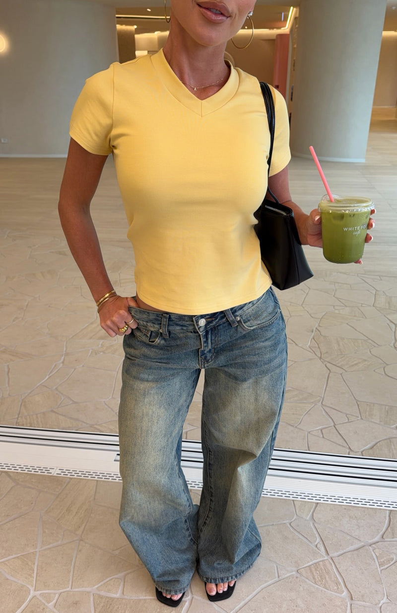 Maeve Low Rise Wide Leg Jeans Sand Wash