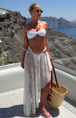 Milan Mornings Lace Maxi Skirt Off White