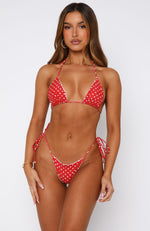 Coolum Reversible Bikini Top White/Red Polka Dot
