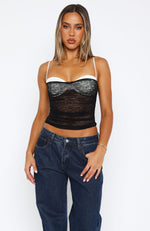 To My Heart Lace Bustier Black