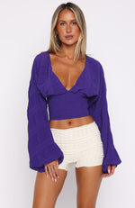 Love Shy Long Sleeve Top Violet