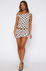 Stay With You Top Cream Polka Dot