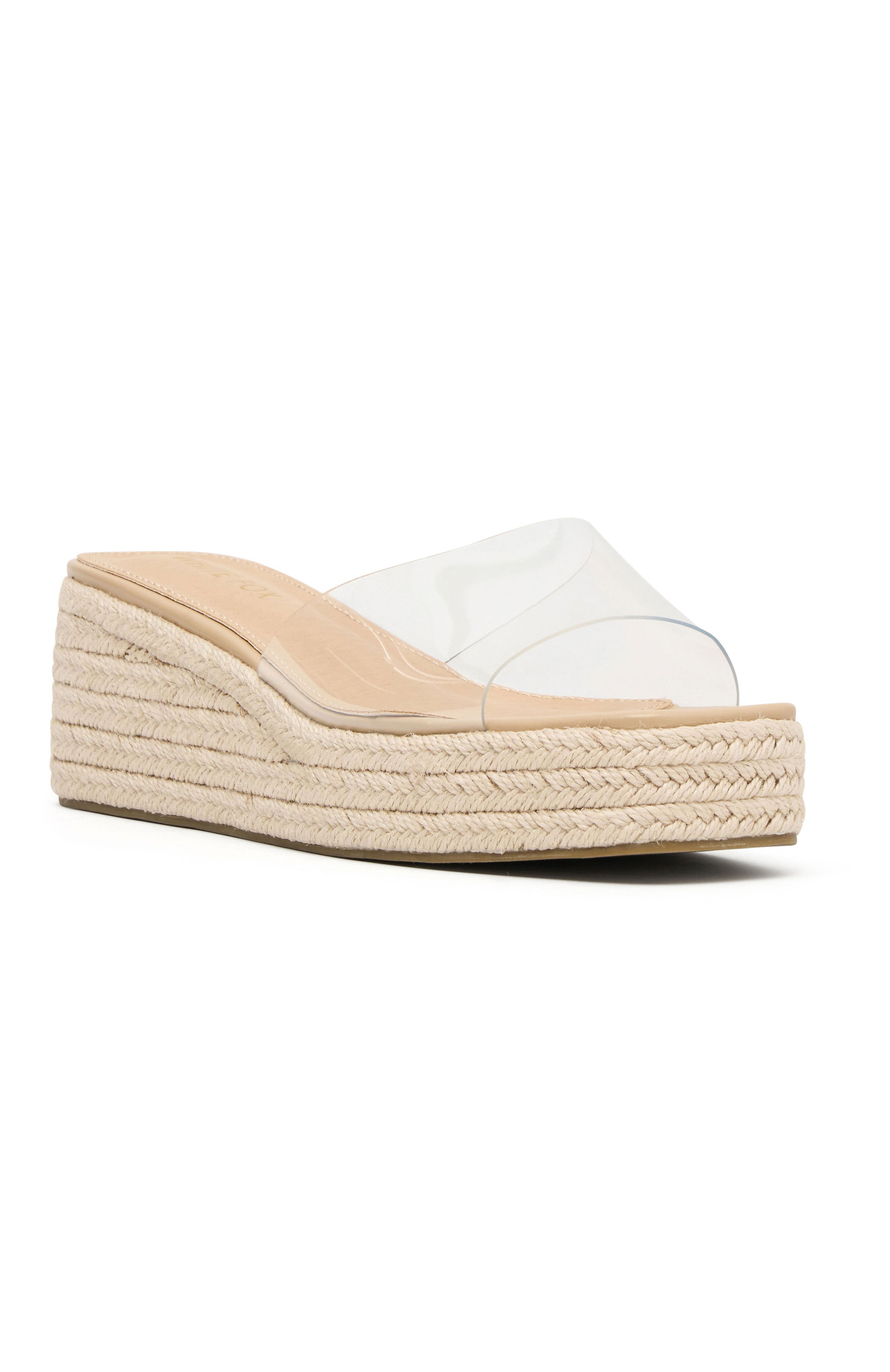 Rayna Platform Slides Natural Woven | White Fox Boutique