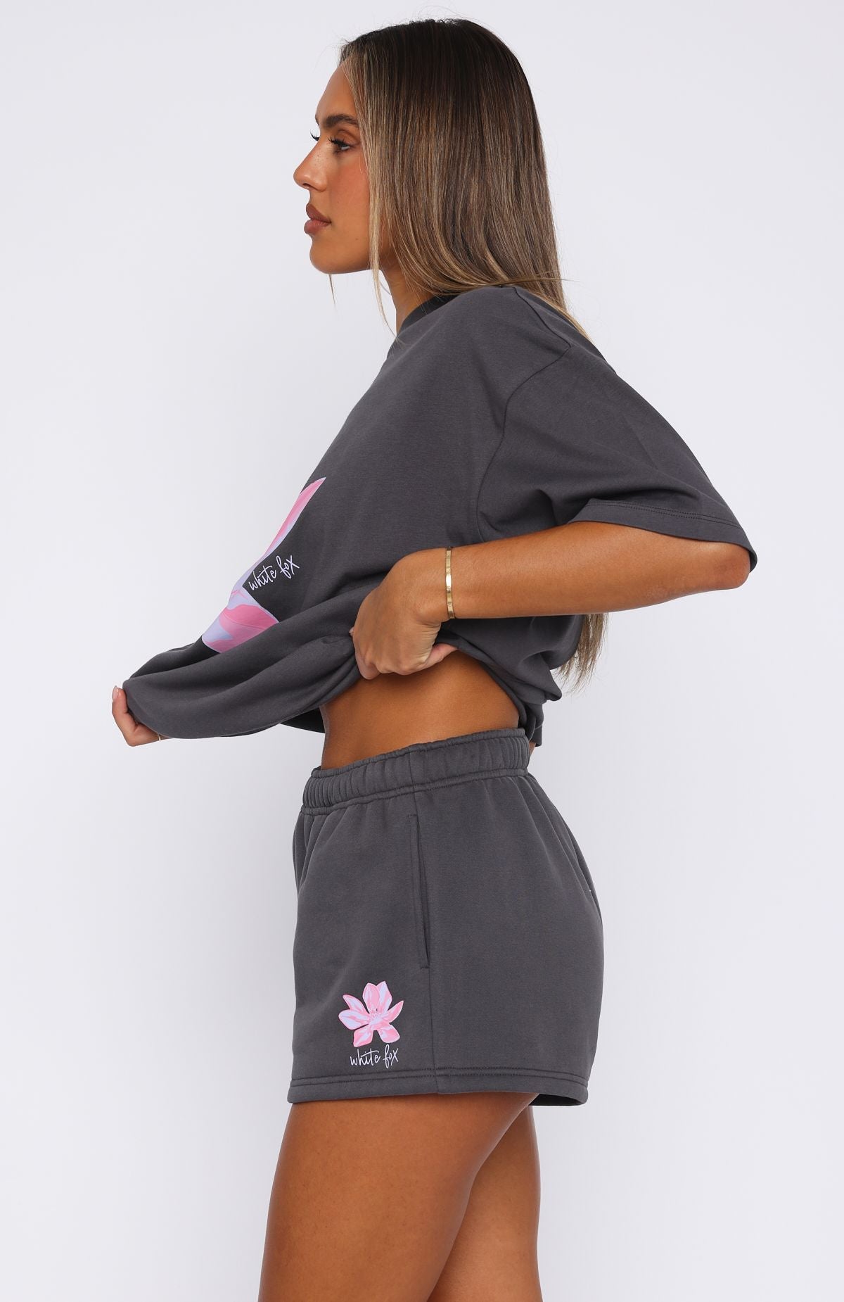 Pick You A Flower Lounge Shorts Volcanic | White Fox Boutique