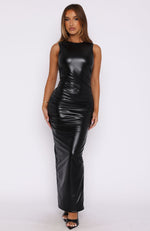 The Finale PU Maxi Dress Black