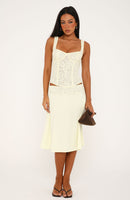 Promises Kept Lace Midi Skirt Butter