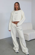 Trading Places Wide Leg Sweatpants Cream