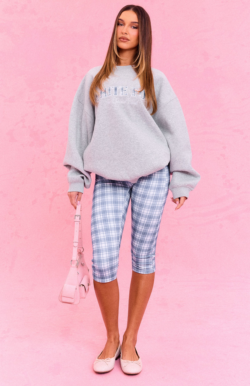 The Social Club Mirabelle Capri Pants Blue Plaid