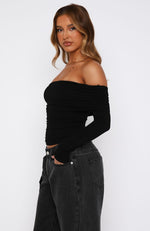 Never On Time Long Sleeve Top Black