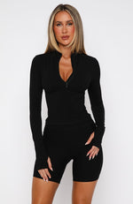 Fit Focus Long Sleeve Quarter Zip Black