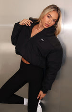 Courchevel Long Sleeve Zip Front Puffer Black