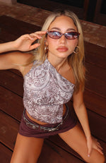 In Your Dreams Top Chocolate Paisley