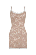 Summer Nostalgia Mini Dress Beige