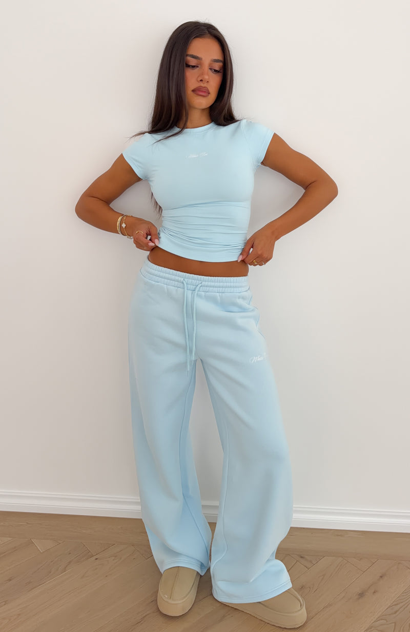 Wishing For It Wide Leg Sweatpants Blue