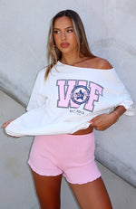 Your Favourite View Off Shoulder Oversized Tee White