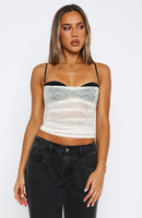 To My Heart Lace Bustier White