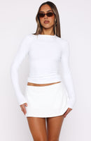 Hard To Please Mini Skort White
