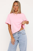 Always Serving V Neck Short Sleeve Tee Pink