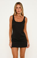 Blind Date Satin Mini Dress Black