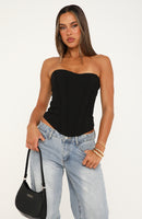 Bombshell Entrance Strapless Bustier Black