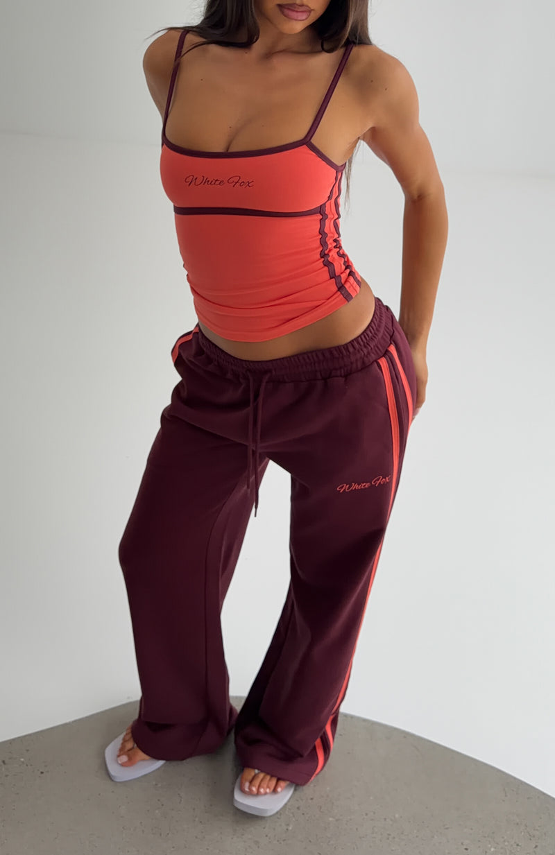 Breaking Your Heart Track Pants Plum/Tangerine