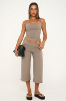 Can't Go Wrong Wide Leg Capri Stone