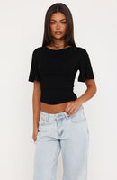 Cool Down Short Sleeve Top Black