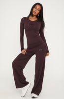Core Strengths Wide Leg Pants Plum
