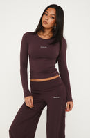 Core Strengths Long Sleeve Baby Tee Plum