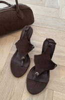Cullen Wedges Chocolate Faux Suede