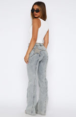 Zoe High Rise Bootleg Jeans Light Blue Acid