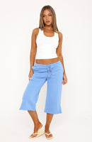 Daily Ritual Wide Leg Capri Pant Blue