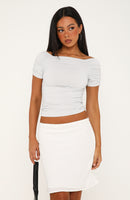 Daydream State Short Sleeve Top Light Grey