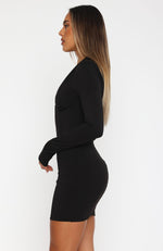 Future Broken Heart Long Sleeve Mini Dress Black