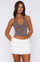 Have To Getaway Halter Top Polka Dot