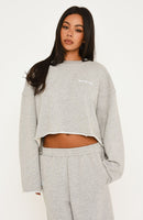 It Must Be A Sign Oversized Sweater Dark Grey Marle