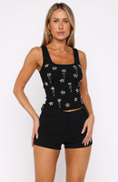 Sinful Embrace Rib Tank Black