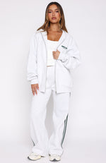 Lucky Thirteen Charise Zip Front Hoodie Grey Marle
