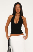 Gentle Power Halter Neck Bustier Black