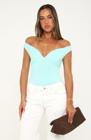 Into The Mix V Neck Bodysuit Aqua