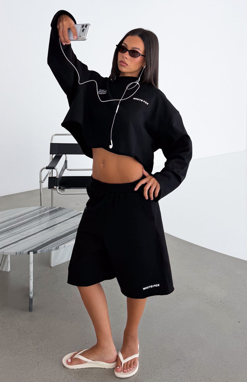 It Must Be A Sign Longline Lounge Shorts Black