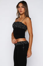 Saving My Heart Top Black/White Polka Dot