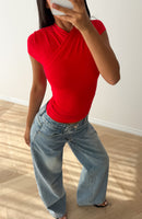 Just Can't Resist Short Sleeve Top Red