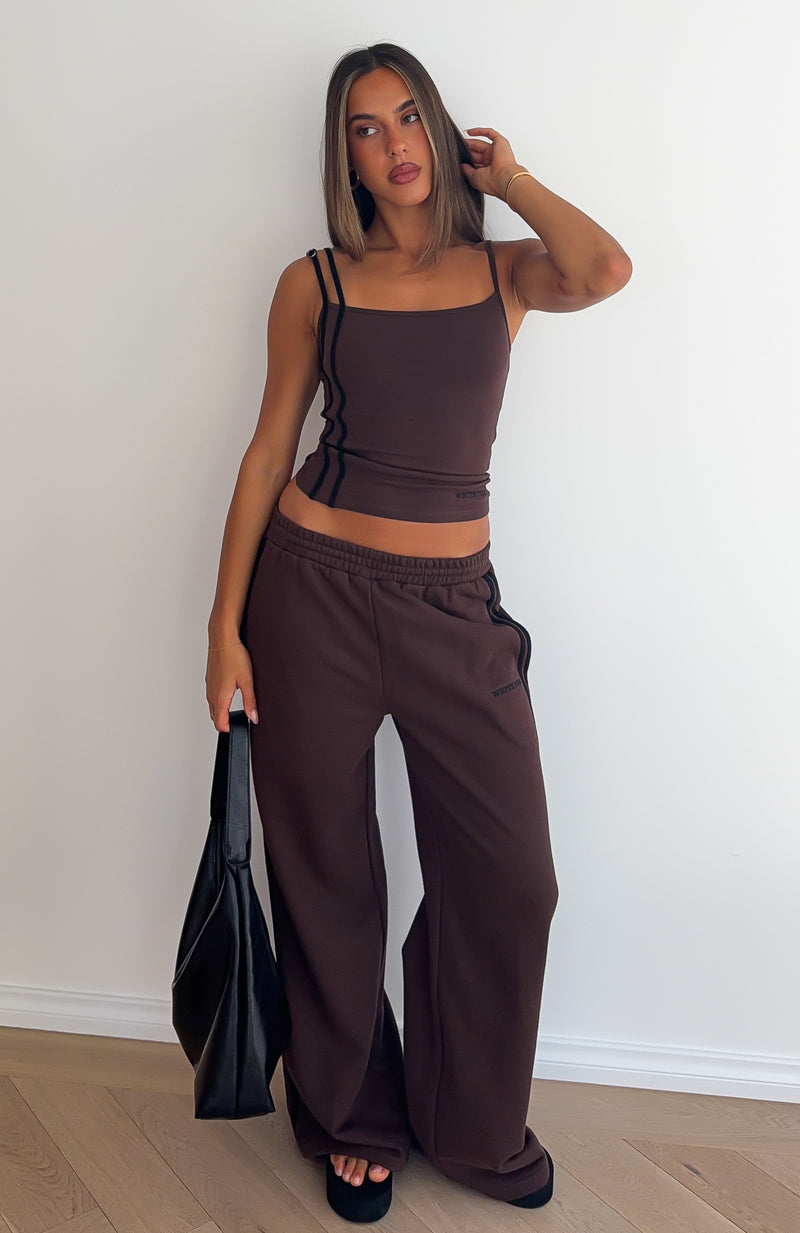 Just Let Things Be Tank Top Chocolate