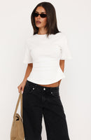 Whisper In Time Short Sleeve Top White