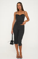 Less Talk Capri Pants Black/White Polka Dot