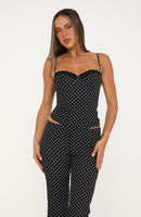 Less Talk Bustier Black/White Polka Dot