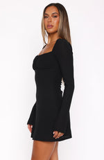 I Wanna Chill Long Sleeve Mini Dress Black