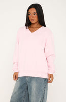 Give You A Break V Neck Oversized Sweater Posy